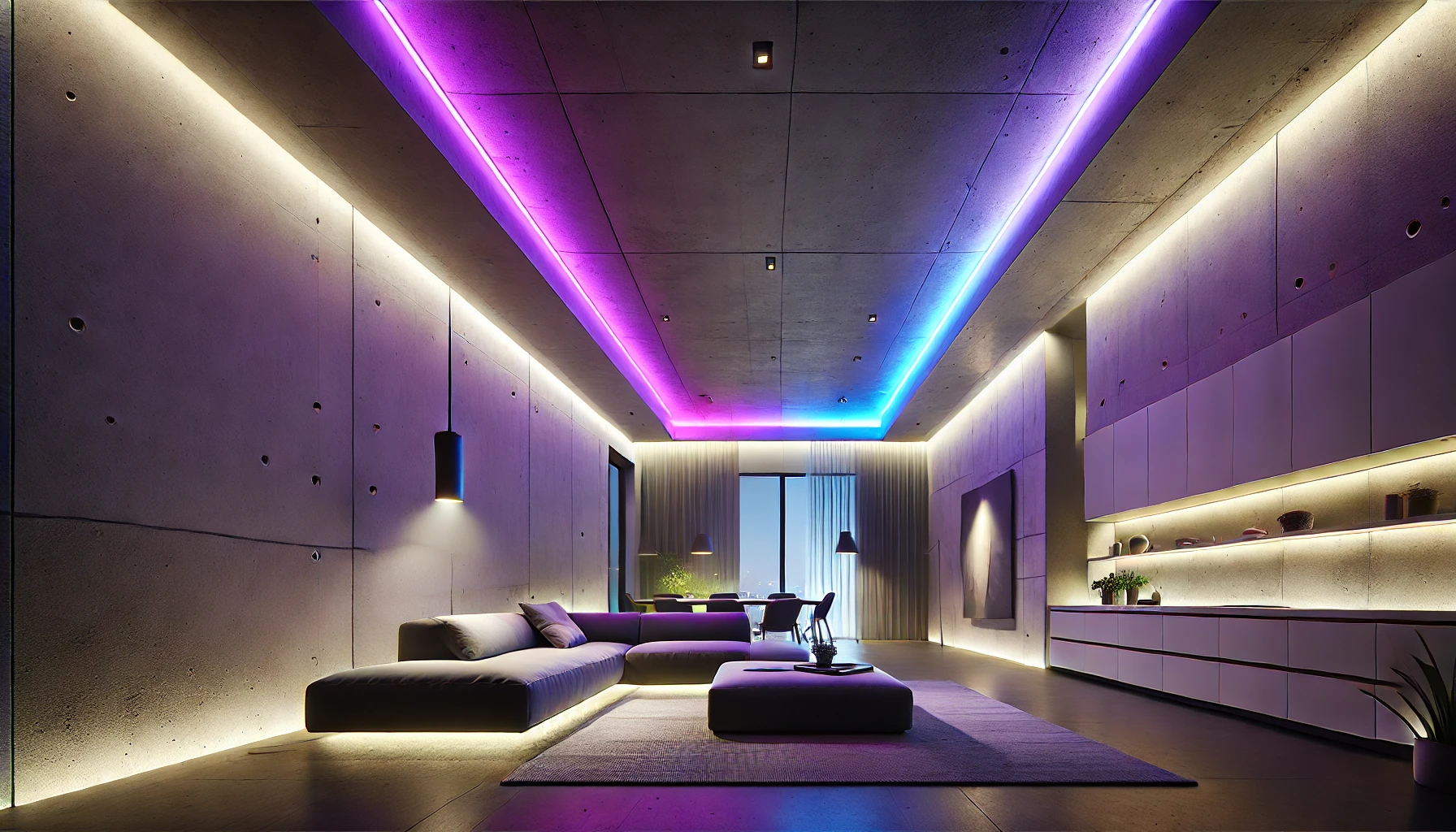 Indirektna LED rasvjeta za spuštene stropove s RGB LED trakama